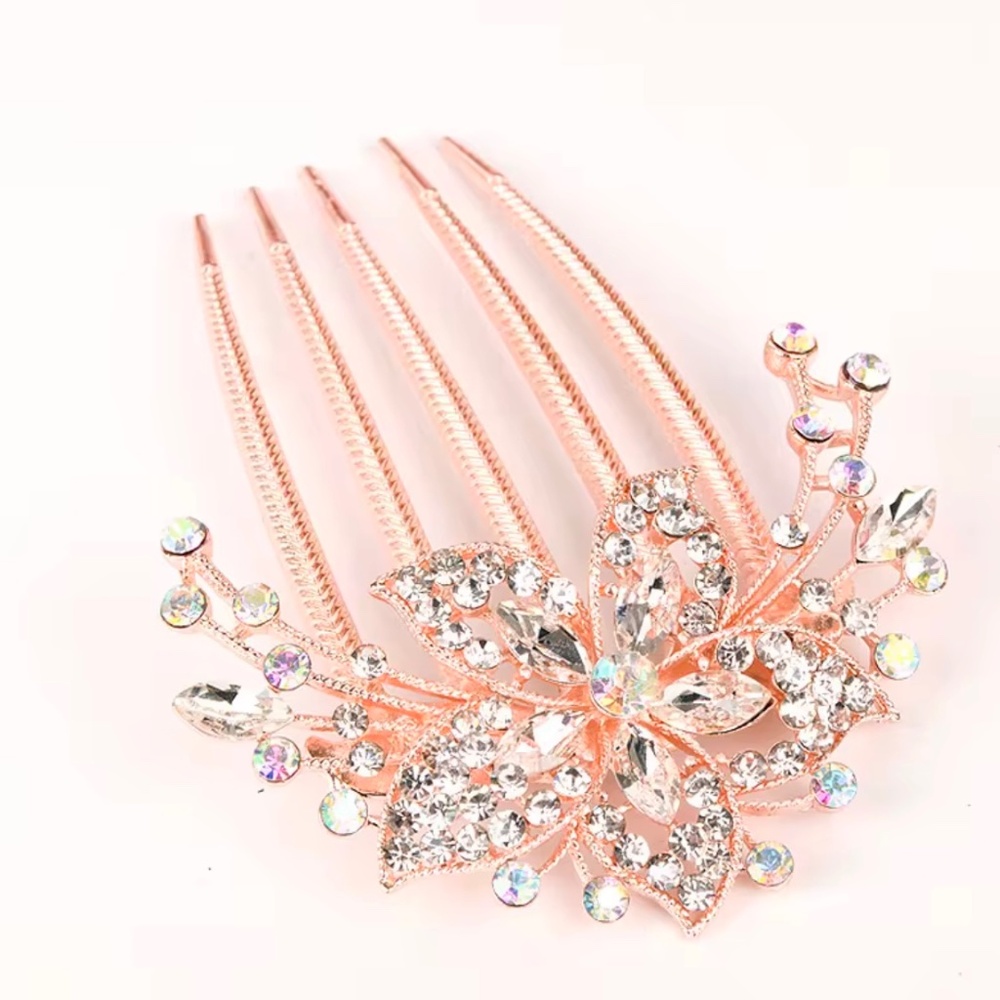Alloy Diamond Embedded Hair Comb